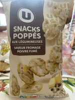 Snacks poppés aux légumineuses saveur fromage poivre fumé