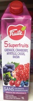Boisson aux superfruits Grenade, Cranberry, Myrtille, Cassis, Raisin