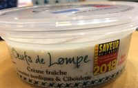 Oeufs de Lompe à la crème & Crevettes Ciboulette
