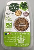 Houmous de lentilles a le menthe Bio