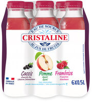 CRISTALINE Eau de Source au jus de fruits POMME CASSIS FRAMBOISE 6x50cl