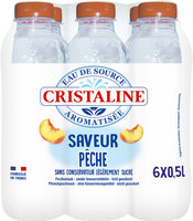 CRISTALINE Eau De Source Pétillante Aromatisée Pêche 6x0L5