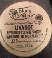 Livarot 22 % de matiere grasse