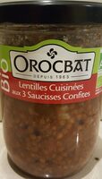 Lentilles cuisinees aux 3 saucisses confites