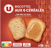 Biscottes aux 6 céréales x36 - 300g
