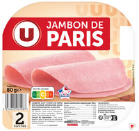 Jambon de Paris sans couenne - x2 tranches, 80g