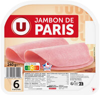Jambon de Paris sans couenne - x6 tranches, 240g