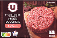Steak haché pur boeuf façon bouchère 12%MG, 4x140g