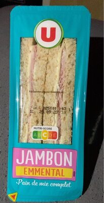 Sandwich pain de mie jambon/emmental/mayo allégée - 145G