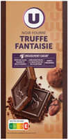 Chocolat noir fourré à la truffe fantaisie, éclats de fèves de cacao caramélisés Tablette de 150g