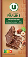 Chocolat au lait fourré praliné et éclats de noisettes caramélisés Tablette de 150g