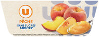 Dessert fruitier coupelle purée de pêches sans sucres ajoutés - 4 potsde 100g, 400g