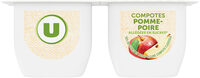 Coupelle allégée dessert de fruits pomme et poire 4 pots de 100g, 400g