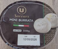 Burrata lait de vache pasteurisé 21%mg