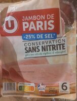 Jambon de Paris conservation sans nitrite tsr 6 tranches 210g