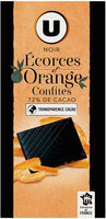 Chocolat noir dégustation 72% d'écorces d'orange Tablette de 100g