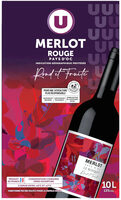 Vin rouge IGP Pays d'OC Merlot fontaine à vin 10L