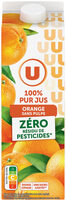Pur jus d'orange sans pulpe, zéro résidu de pesticides, brique 1 litre