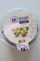 Olives vertes dénoyautées à l'ail