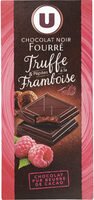 Tablette de chocolat noir fourré et pépites à la framboise