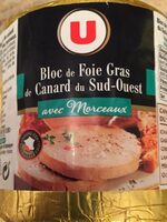 Bloc de foie gras de canard IGP du Sud-Ouest 30% de morceaux