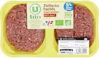 Steak haché bio maxi tendre, 5% MG, France, VBF, 2 pièces - 250g