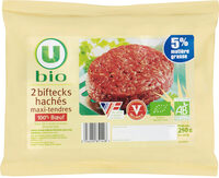Steak haché bio maxi tendre, 5% MG, France, VBF, 2 pièces - 250g