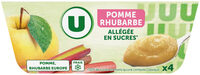 Dessert fruitier allégée en sucre pomme et rhubarbe - 4x100g