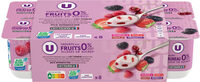 Yaourt allégé en sucres aux fruits rouges 0% de MG, 8x125g