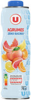 Boisson concentré au pamplemousse rose, citron et orange aromatisée avec édulcorant bouteille de 75cl