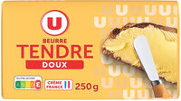 Beurre tendre doux 82% de MG, plaquette de 250g