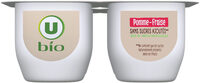 Dessert fruitier Purée de pomme et fraise 4 coupelles de 100g, 400g