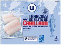 Tranches de filet de cabillaud nature 4x100g