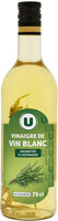 Vinaigre de Vin Blanc aromatisé à l'éstragon 6° bouteille de 75cl