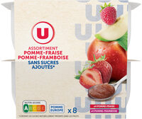 Dessert fruitier de pommes, fraises et pommes, framboises sans sucresajoutés 8 pots de 100g