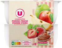 Coupelle allégée dessert de fruits pomme poire et pomme fraise 8 potsde 100g