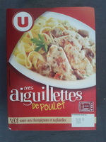 Mes aiguillettes de Poulet, sauce aux champignons et tagliatelles