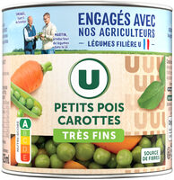 Petits pois très fins et carottes - Boîte de 265g net égoutté