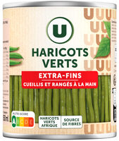 Haricots verts extra-fins cueillis et rangés à la main - Boite de 440gnet égoutté