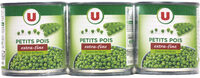 Petits pois extra-fins à l'étuvée - 3 boîtes de 140g