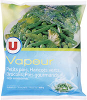 U Légumes vapeur petits pois, haricots verts et brocolis 3 sachets de200g
