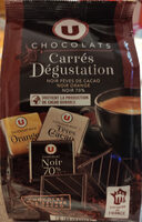 Chocolat mignonettes dégustation 3 variétés noir 70%, noir fève et noir à l'orange 36 carrés - 180g