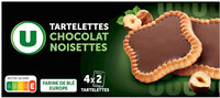 Tartelettes carrées parfum chocolat noisette paquet de 127g