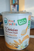 3 céréales Bébé Blé Avoine Seigle à la vanille, de 6 à 12 mois - 220g