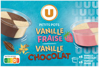 Petits pots crème glacée vanille fraise & vanille chocolat