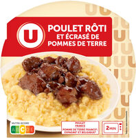 Poulet rôti et écrasé de pommes de terre