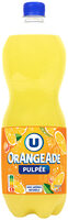 Boisson gazéifiée au jus d'orange pulpé à base de concentré avec sucre1,5L
