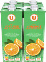 Jus à base de concentré orange, 4 briques de 1l