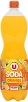 Boisson gazéifiée au jus d'orange à base de concentré avec sucre et édulcorant 1,5L
