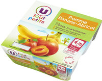 Petits pots dessert pomme, banane et abricot